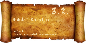 Bekő Katalin névjegykártya